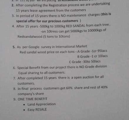 Red sandalwood Farm land near yadagiri guta