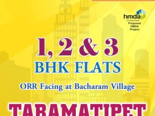 1,2,3 BHK flats for sale  near Bogaram,  Taramathi pet,  Hyderabad, Telangana.