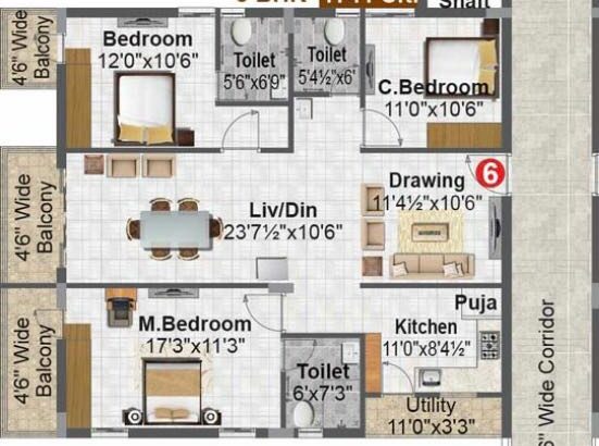EAST FACE, 3BHK, LUXURY GATED COMMUNITY APARTMENT FLAT FOR SALE IN KARMANGHAT, HYDERABAD