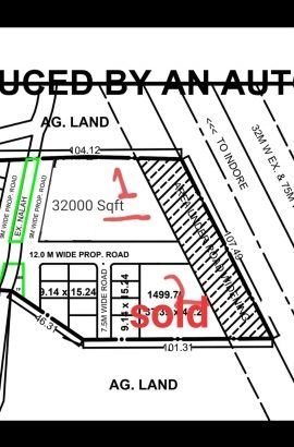 खंडवा रोड पर हाईवे टच (प्रपोज्ड फोरलेन) पर सेमी कमर्शियल यूज  के लिए plot खरीदे  pre launching rate