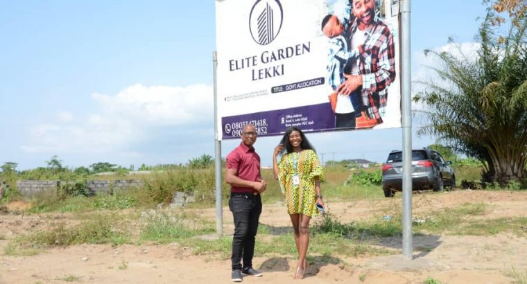 *ELITE GARDEN* is sponsored by AyHomes investment limited, a reputable real Estate company in Lagos, Nigerian

*LOCATION* – Abijo, Lekki Lagos, off Lekki – Epe Expressway. 15 seconds drive from the express 

*PRICE*: 16m
*PLOT SIZE* – 600sqm
*TITLE* : GOVERNMENT ALLOCATION 

*FACILITIES* :
Good  road network
Drainage system
Recreational areas
Portable water
Electricity
Fenced and gated community

*LANDMARKS*:
Abijo GRA 
Chois Gardens Estate 
Corona International School 
Chalcedony International School 
Novare Mall Shoprite

For inquiries and inspection, call/ text : +2348115359141